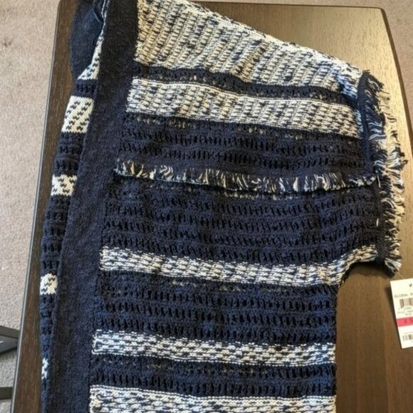 Style & Co Mixed-Knit Fringe-Trim Cardigan Size XS Bin E - Picture 6 of 8
